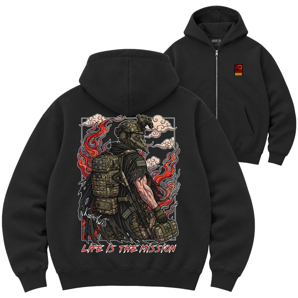 Зіп-худі Premium "LIFE IS THE MISSION", колір Чорний zip-hudi-premium-life-is-the-mission-black-xxs фото