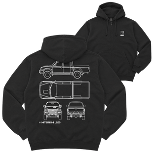 Зіп-худі "Mitsubishi L200 2006", колір Чорний zip-hudi-mitsubishi-l200-2006-black-xxs фото