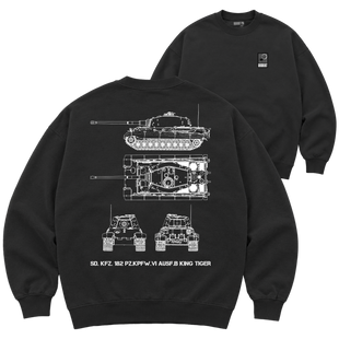 Світшот Premium "Sd.Kfz. 182 Pz.Kpfw.VI Ausf.B King Tiger", колір Чорний svitshot-premium-sd-kfz-182-pz-kpfw-vi-ausf-b-king-tiger-black-xxs фото
