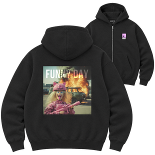 Зіп-худі Premium "FUNNY DAY", колір Чорний zip-hudi-premium-funny-day-black-xxs фото