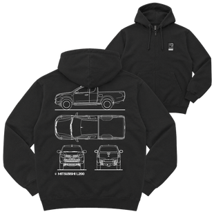 Зіп-худі "Mitsubishi L200 2019", колір Чорний zip-hudi-mitsubishi-l200-2019-black-xxs фото