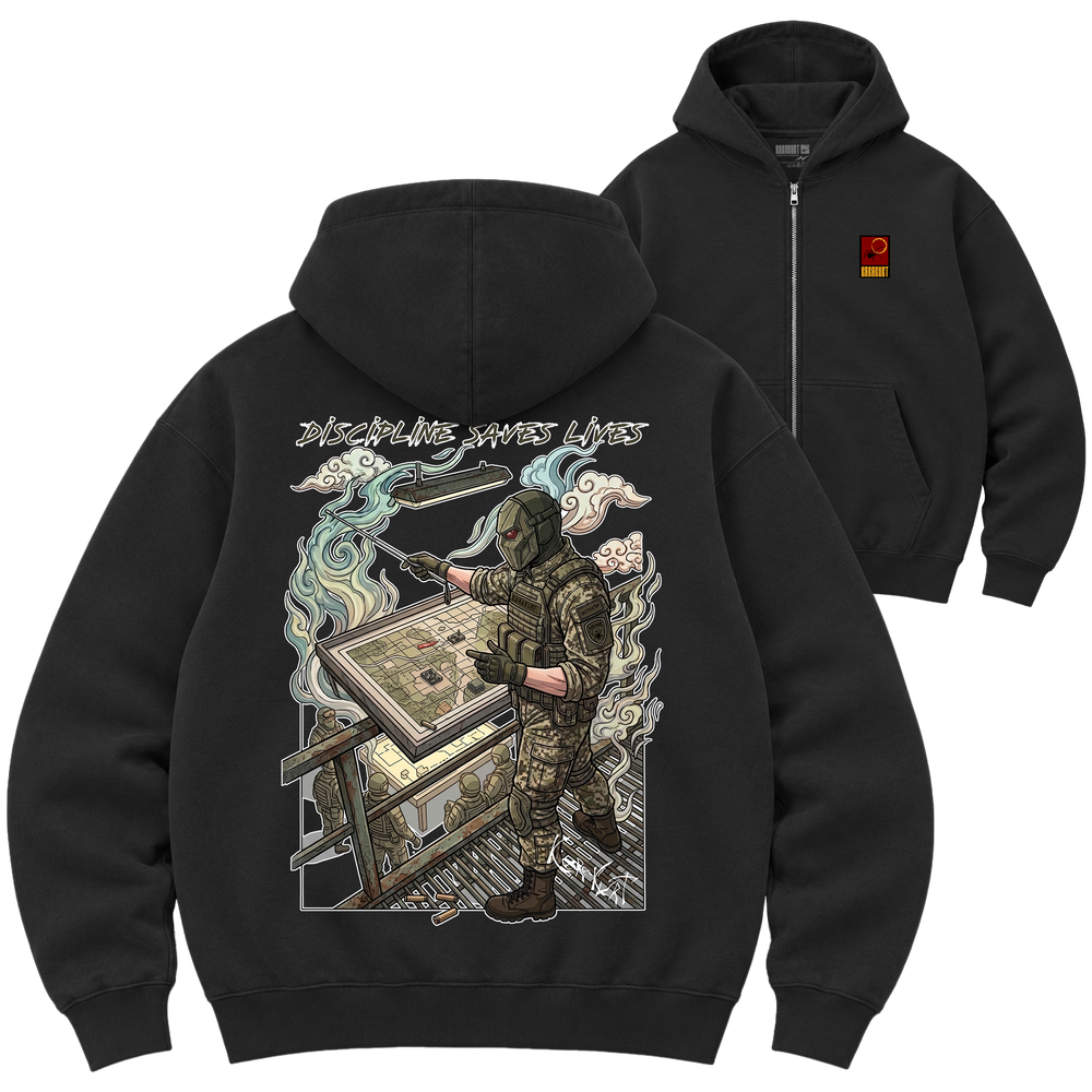 Зіп-худі Premium "DISCIPLINE SAVES LIVES", колір Чорний zip-hudi-premium-discipline-saves-lives-black-xxs фото