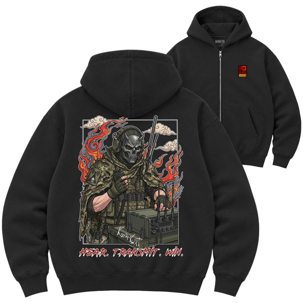 Зіп-худі Premium "HEAR. TRANSMIT. WIN.", колір Чорний zip-hudi-premium-hear-transmit-win-black-xxs фото