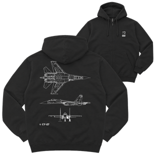 Зіп-худі "Su-27", колір Чорний zip-hudi-su-27-black-xxs фото