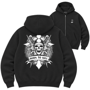 Зіп-худі Premium "BORN TO KILL", колір Чорний zip-hudi-premium-born-to-kill-black-xxs фото