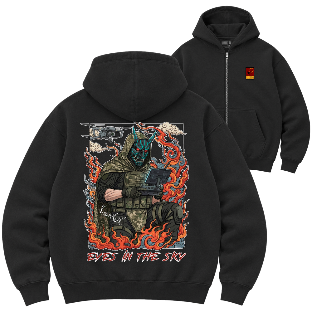 Зіп-худі Premium "EYES IN THE SKY", колір Чорний zip-hudi-premium-eyes-in-the-sky-black-xxs фото