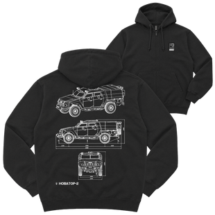 Зіп-худі "Novator-2", колір Чорний zip-hudi-novator-2-black-xxs фото
