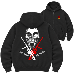 Зіп-худі Premium "ONE SHOT", колір Чорний zip-hudi-premium-one-shot-black-xxs фото