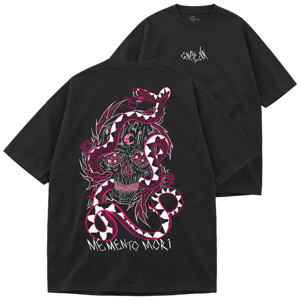 Футболка оверсайз Premium "Memento mori (Pink)", колір Чорний futbolka-oversaiz-premium-memento-mori-pink-black-xxs фото
