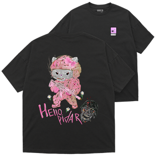 Футболка оверсайз Premium "HELLO PID*R (PINK EDITION)", колір Чорний futbolka-oversaiz-premium-hello-pidr-pink-edition-black-xxs фото