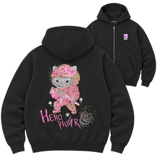Зіп-худі Premium "HELLO PID*R (PINK EDITION)", колір Чорний zip-hudi-premium-hello-pidr-pink-edition-black-xxs фото