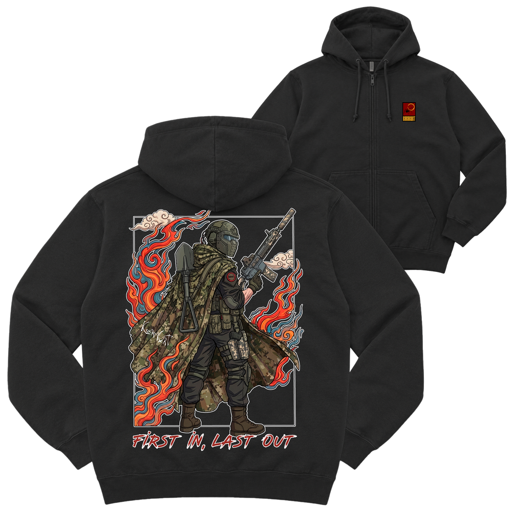 Зіп-худі "FIRST IN, LAST OUT", колір Чорний zip-hudi-first-in-last-out-black-xxs фото