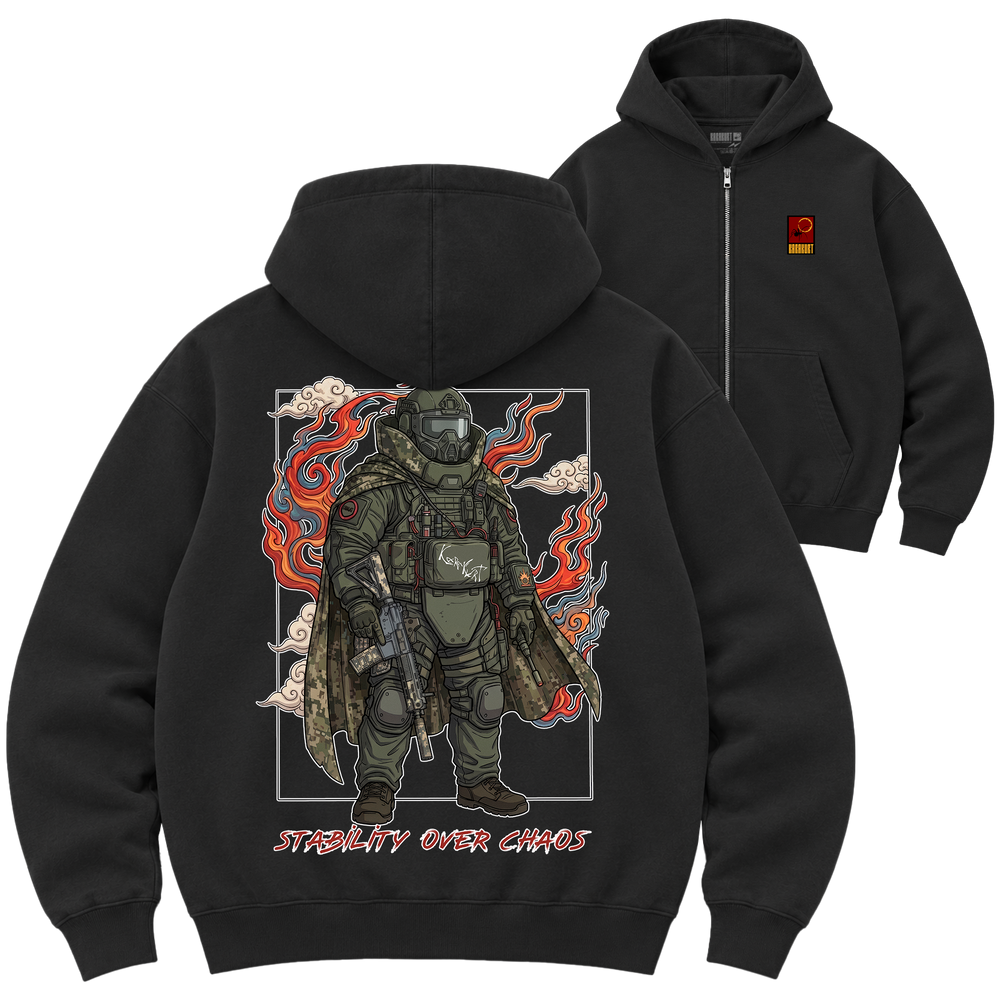 Зіп-худі Premium "STABILITY OVER CHAOS", колір Чорний zip-hudi-premium-stability-over-chaos-black-xxs фото