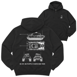 Зіп-худі "Sd.Kfz. 182 Pz.Kpfw.VI Ausf.B King Tiger", колір Чорний zip-hudi-sd-kfz-182-pz-kpfw-vi-ausf-b-king-tiger-black-xxs фото